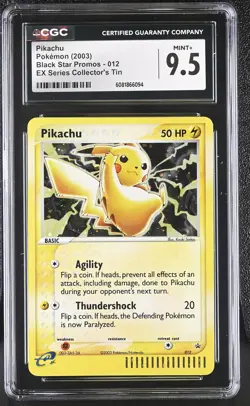 CGC 9.5 MINT+ Pikachu 2003 Black Star Promos 012 Holo Pokemon Card - Image 1
