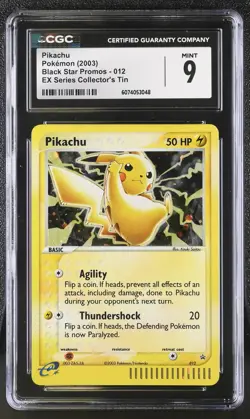 CGC 9 MINT Pikachu 2003 Black Star Promos 012 Holo Pokemon Card - Image 1