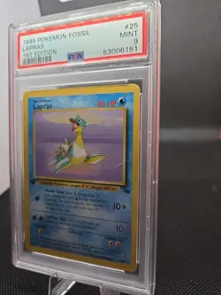 Pokemon TCG 1994 1ST EDITION FOSSIL LAPRAS PSA MINT 9 #25 Graded Card Vintage - Image 2
