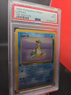 Pokemon TCG 1994 1ST EDITION FOSSIL LAPRAS PSA MINT 9 #25 Graded Card Vintage - Image 3