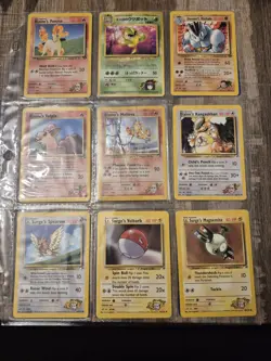 110 Old Pokemon Cards VINTAGE Rare Collection binder Holo WOTC 1999 Gym Heroes - Image 2