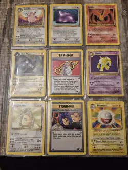 110 Old Pokemon Cards VINTAGE Rare Collection binder Holo WOTC 1999 Gym Heroes - Image 3