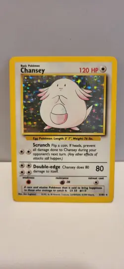 Pokemon TCG Chansey LP Base Set Holo Unlimited Rare Card 3/102 - Image 1