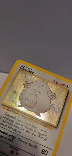 Pokemon TCG Chansey LP Base Set Holo Unlimited Rare Card 3/102 - Image 2