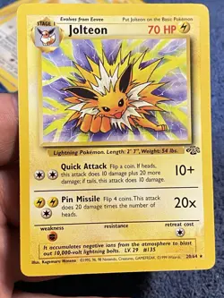 Pokemon TCG Jolteon Jungle Card 20/64 Regular Rare Non-Holo - Image 1