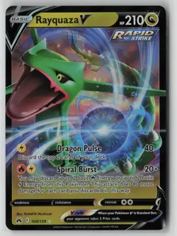 Rayquaza V 100/159 Pokemon Crown Zenith Rare V Near Mint Card (NM) 1 - Image 1