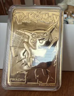 Pokemon PIKACHU 23k Gold Plated Trading Card 1999 Nintendo w/ Case & COA - Image 2
