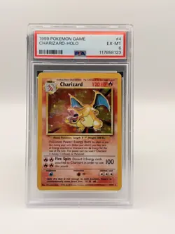 1999 Pokemon TCG Charizard Base Set Holo Rare Card 4/102 PSA 6 - Image 1