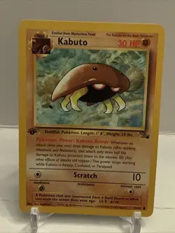 1999 Pokemon Fossil Kabuto First Edition 50/62 Card +++ - Image 4