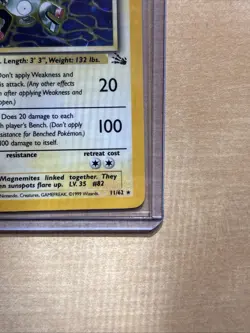 Magneton Pokemon TCG Fossil Set Holo Rare Card 11/62 Vintage LP - Image 2