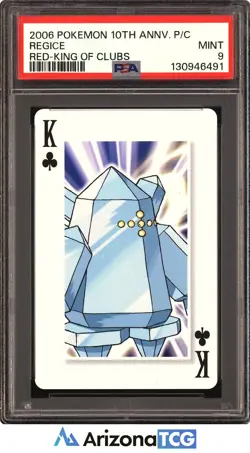 Pokemon 2006 Regice Red King Of Clubs 10th Anniversary Playing Cards PSA 9 - Image 1