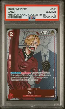 2023 ONE PIECE PREMIUM BANDAI PREMIUM CARD COLLECTION 25TH EDITION #013 SANJI - Image 1