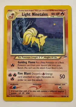 Light Ninetales 50/105 Pokemon Neo Destiny Card - LP - Image 1