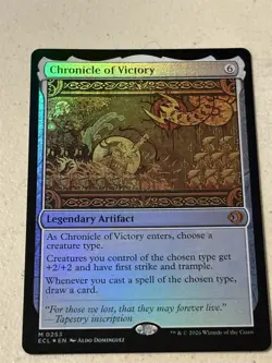 mtg foil Chronicle of Victory, mythic rare artifact, Lorwyn Eclipsed, unplayed - Image 1