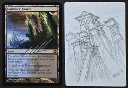 SKETCHED MtG Magic _ C Urbach _ Scars _ Artist Proof _ DARKSLICK SHORES _ 1/50! - Image 1