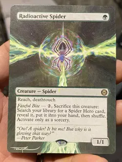 Radioactive Spider MTG Marvel's Spider-Man Hand Full Painted Altered Art Tentz - Image 2