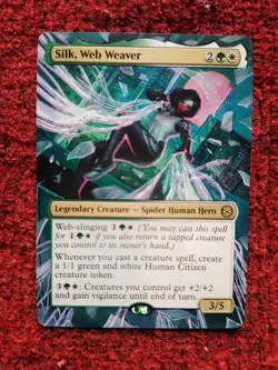Silk, Web Weaver MTG Marvel's Spider-Man Hand Painted Extended Full Altered Art - Image 2