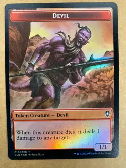 MTG 1x FOIL Devil / Treasure Token Battle for Baldur's Gate Magic the x1 NM - Image 1
