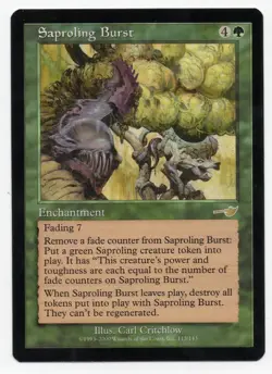 Saproling Burst, Green Enchantment, Nemesis Regular, NM, Carl Critchlow - Image 1