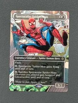 Spectacular Spider-Man #14 MTG Marvels Spider-Man Hand Painted Altered Art Tentz - Image 1