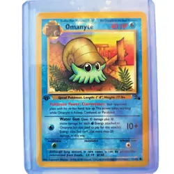 Omanyte 52/62 Pokemon TCG 1st Edition Fossil NM Vintage 1999 Card - Image 1