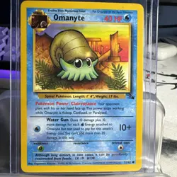Omanyte 52/62 Pokemon TCG 1st Edition Fossil NM Vintage 1999 Card - Image 2