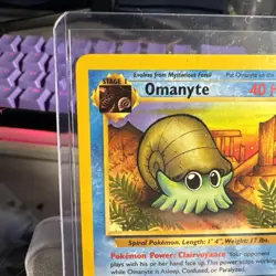 Omanyte 52/62 Pokemon TCG 1st Edition Fossil NM Vintage 1999 Card - Image 3