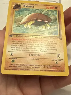 1999 Pokemon Fossil 1st Edition Kabuto #50/62 Card - Image 5
