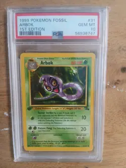 Pokemon Card 1st Edition Fossil 31 Arbok PSA 10 Gem Mint WOTC 1999 Vintage - Image 2