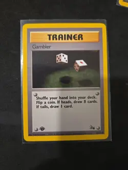 1999 1ST EDITION GAMBLER - 60/62 - Fossil - Pokemon Card - NM - Image 1