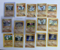 Machop & Machoke Pokemon Vintage Card Lot (15) Base Set 2, Team Rocket - Image 1