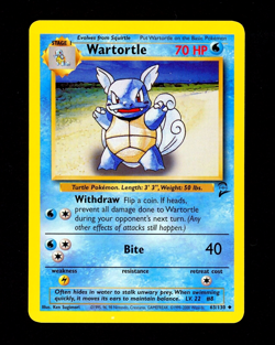Pokemon WARTORTLE Base Set 2 Edition INK DOT ERROR Non Holo MISPRINT Card 63/130 - Image 1