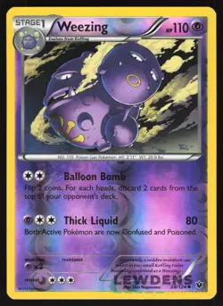 Weezing - 28/124 - Reverse Holo Uncommon - XY Fates Collide - Pokemon Card - Image 1
