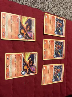 Vintage 2009 Pokemon/Nintendo Charizard (5)Card Lot 20/47-143-147 Heavily Played - Image 2
