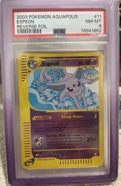 PSA 8 Espeon Reverse Holo 11/147 Aquapolis 2003 - Pokemon TCG - Image 1