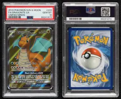 Full Art - Dragonite GX Pokemon Sun & Moon Unified Minds PSA 10 GEM MT - Image 3