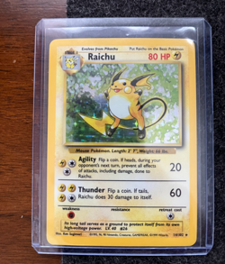 Pokemon Base Set Raichu Holo 014/102 Rare LP - Image 1