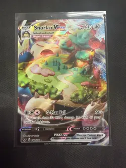 Pokemon TCG Snorlax VMAX Holo Ultra Rare Sword & Shield Base Set 142/202 - Image 1