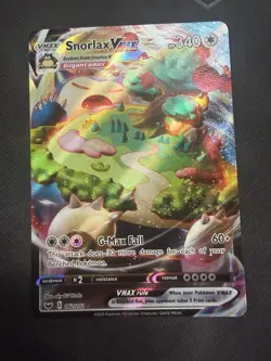 Pokemon TCG Snorlax VMAX Holo Ultra Rare Sword & Shield Base Set 142/202 - Image 3