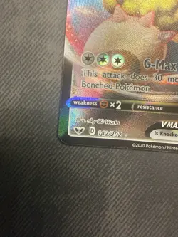 Pokemon TCG Snorlax VMAX Holo Ultra Rare Sword & Shield Base Set 142/202 - Image 4