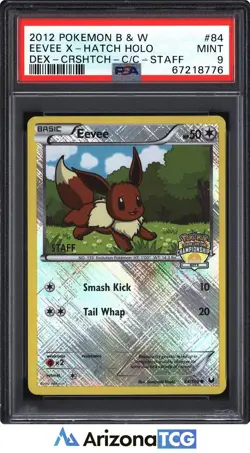 Pokemon 2012 Eevee 84 X-Hatch Holo Dark Explorers City Championship Staff PSA 9 - Image 1