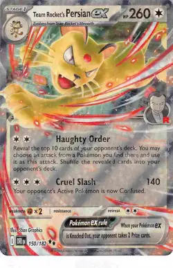Team Rocket's Persian ex 150/182 Destined Rivals Pokemon Reverse Holo NM - Image 1