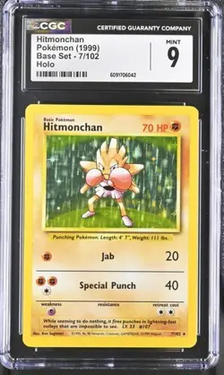 1999 Pokemon Base Set Hitmonchan #7 Holo CGC 9 - Image 1