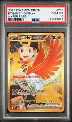 PSA GEM MINT 10 Ethan's Ho-Oh ex (2025) Pokemon DRI Destined Rivals ENG 239/182 - Image 1
