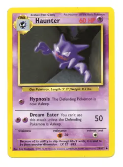Haunter #29/102 Pokemon base set uncommon unlimited 1999-2000 Forth print - Image 1