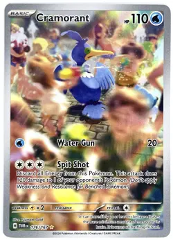 Pokemon TCG Cramorant 176/167 Sv06: Twilight Masquerade Illustration Rare Holo - Image 1