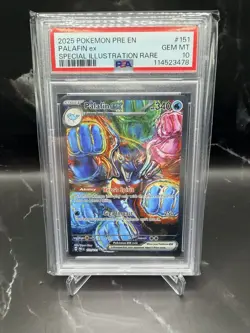Pokemon Palafin ex 151/131 Sv: Prismatic Evolutions Holo PSA 10 SIR - Image 1