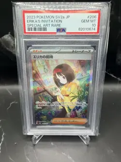 PSA 10 2023 SV2a Pokemon 151 Japanese 206/165 SAR Erika Foil - Image 1