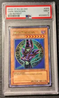 2010-17 Yugioh Dark Magician LOB-005 reprint PSA 9 MINT Ultra Rare - Image 1