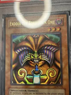 YU-GI-OH Exodia The Forbidden One LOB-124 PSA 9 Original Misprint Foil Shift - Image 2